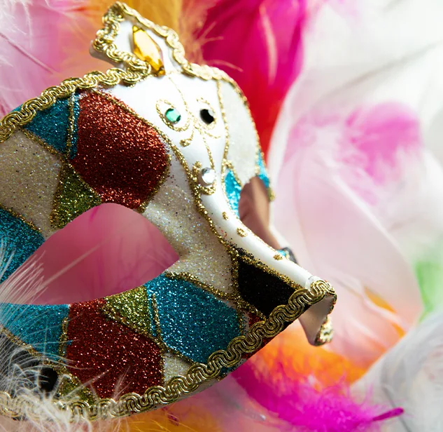colorful mask at carnevale santa teresa gallura