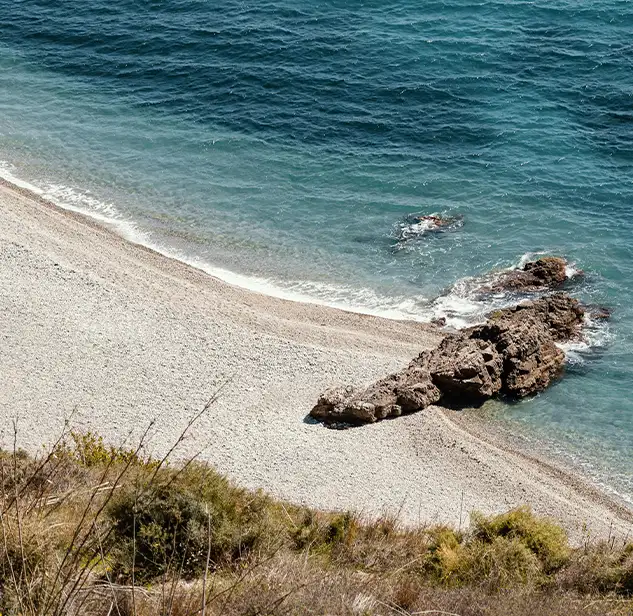 rocky beach on the coast of sardinia